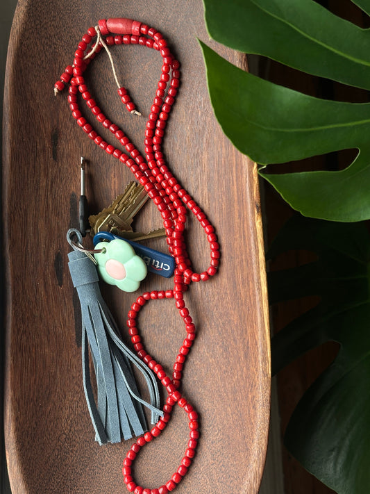 leather tassel keychains